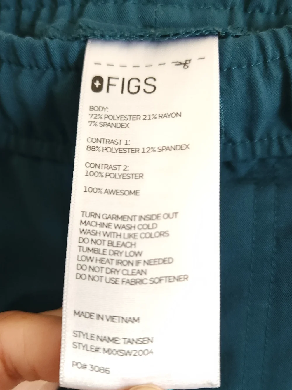 FIGS Men's Tansen Jogger Scrub Pants Teal Size XXL